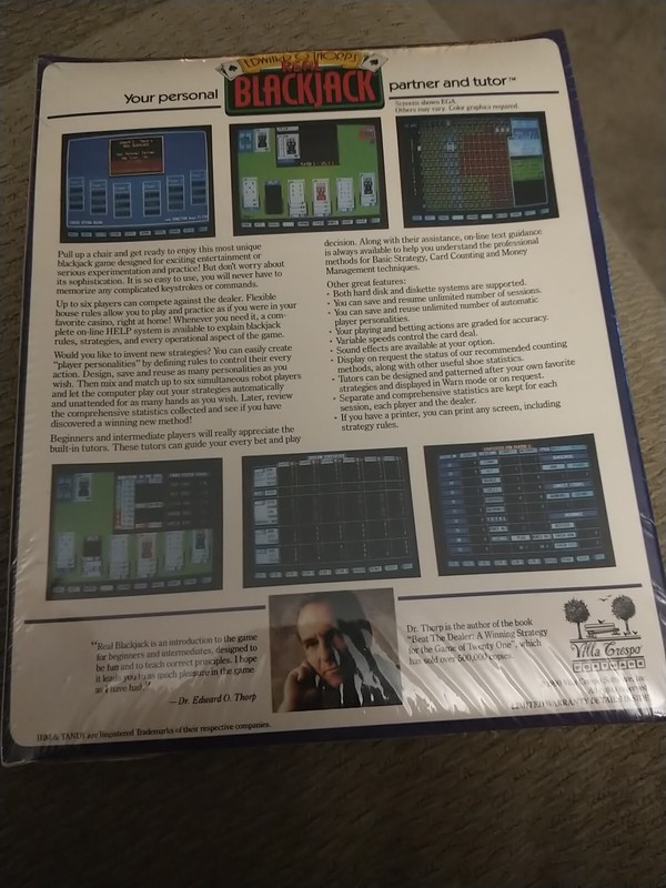 Edward O. Thorp's Real Blackjack Vintage 1990 DOS PC Game, 3 1/2 Inch Disk gallery