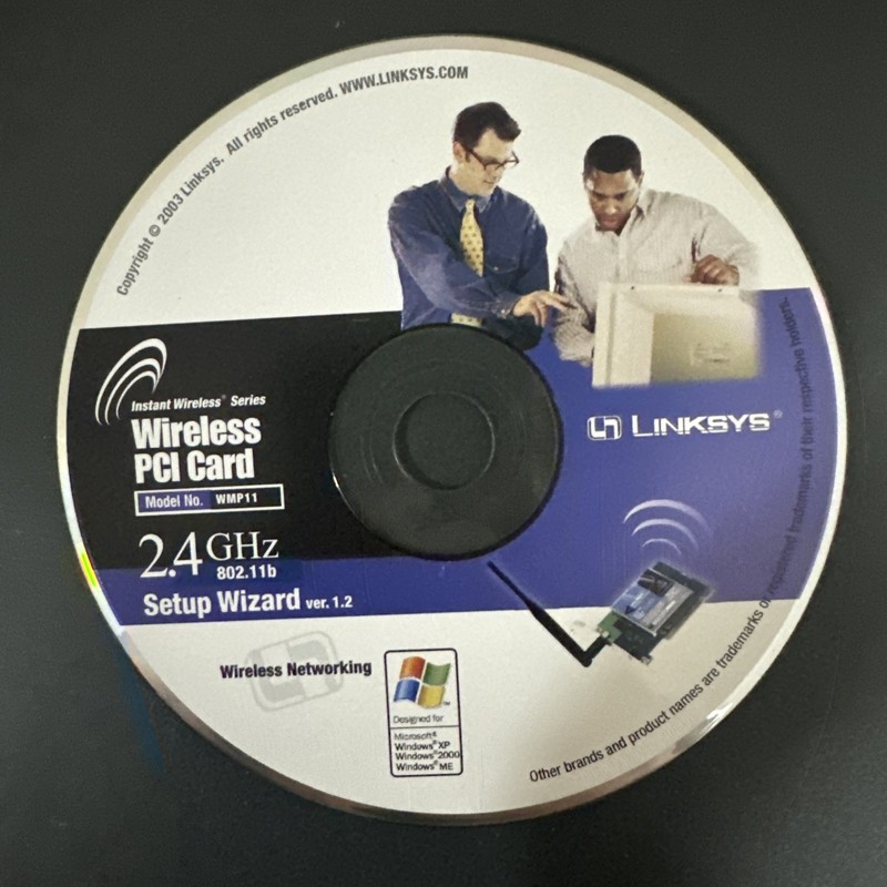LINKSYS WIRELESS PCI CARD SETUP WIZARD ver.1.2 – 2.4 GHZ – 802.11b (used CD-ROM)