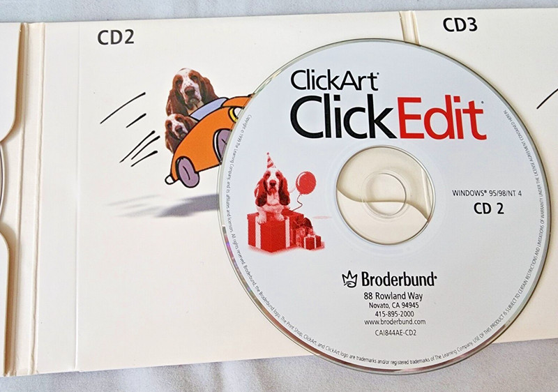 Broderbund ClickArt Click Edit 3-Disk Set 50,000 ClickArt Images 1999 READ gallery
