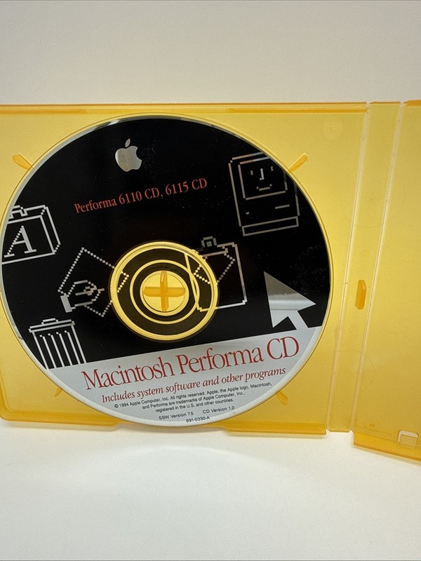 1994 Apple Macintosh Performa OS 7.5 CD 6100CD, 6115CD 691-0330-A RARE FREESHIP