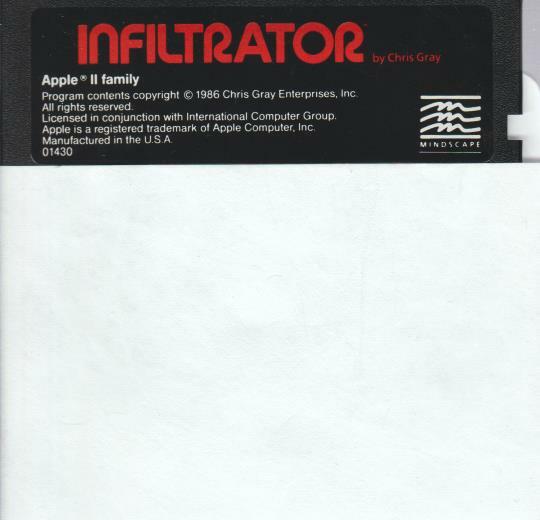Infiltrator APPLE II FLOPPY Mindscape action simulation helicopter spy sim game!