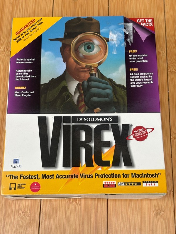 1997 DR SOLOMON’S VIREX VIRUS PROTECTION FOR MACINTOSH MAC OS NEW IN SEALED BOX