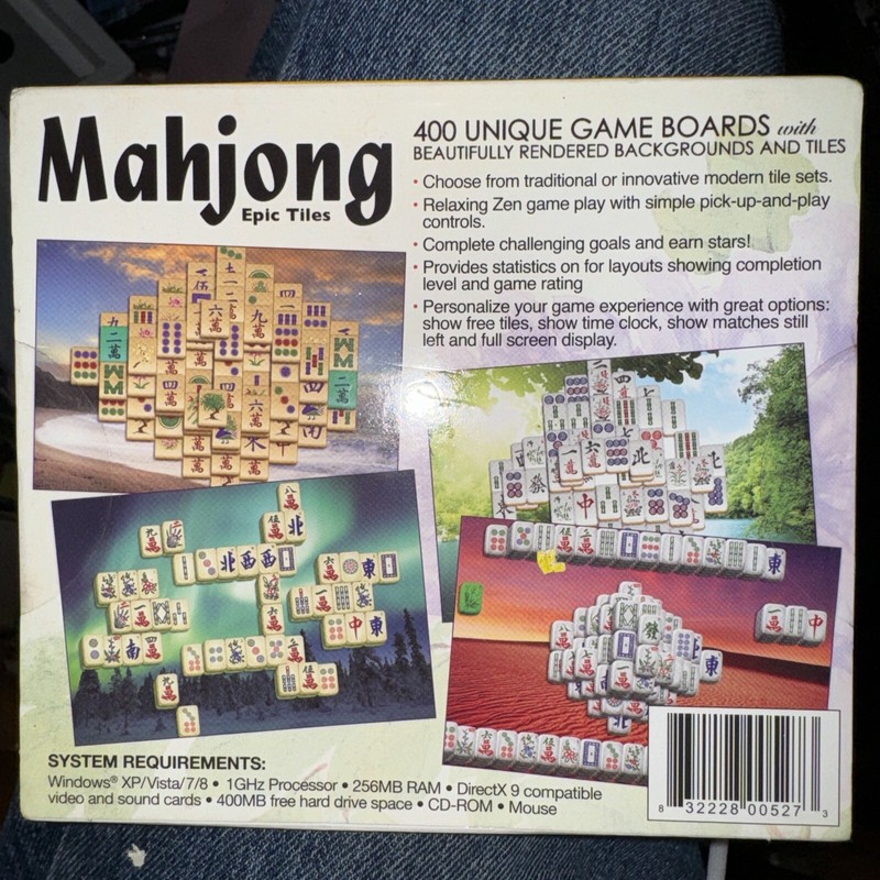 New Sealed Mahjon Epic 400 Unique Game Boards PC CD Rom Game (Rated E) gallery