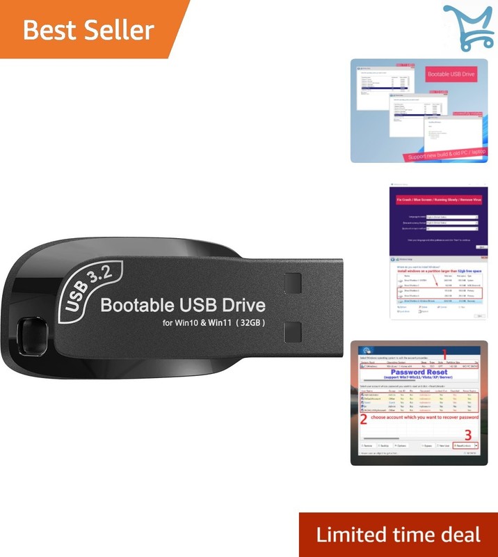 Bootable USB Drive 3.2 for Windows 11 10 Password Reset Recovery UEFI Legacy