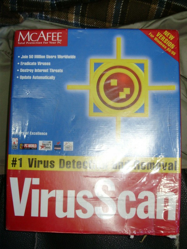 McAfee Virus Scan CD rom Win 98 95, NT workstation, 3.1, DOS, & OS/2 NEW SEALED
