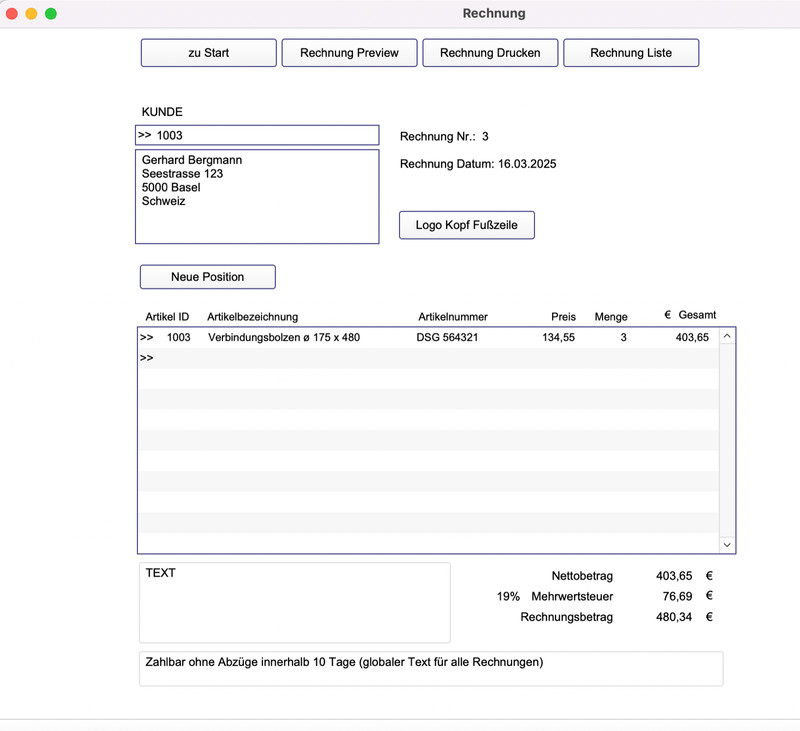 Invoice program invoice software no Excel also § 19 small business Mac Win gallery
