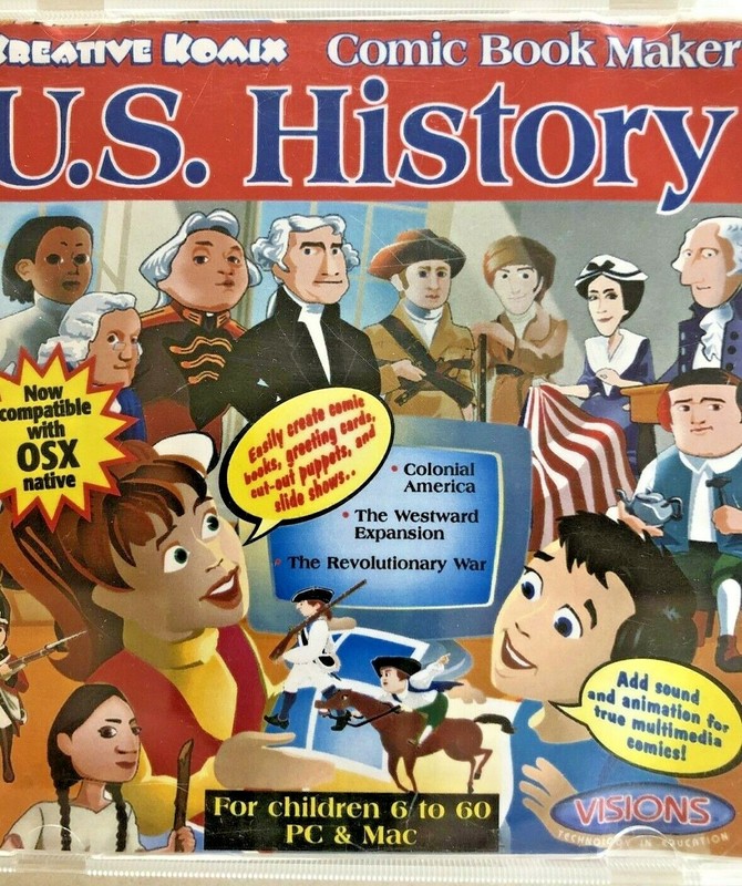 KREATIVE KOMIX Comic Book Maker "U.S. History" by Visions/ PC & Mac