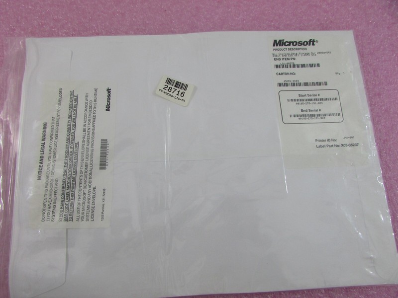 Microsoft Win Unified Data Storage Svr 2003 w/SP2 64-Bit EMB ESD OEI 1-4 CPU Std