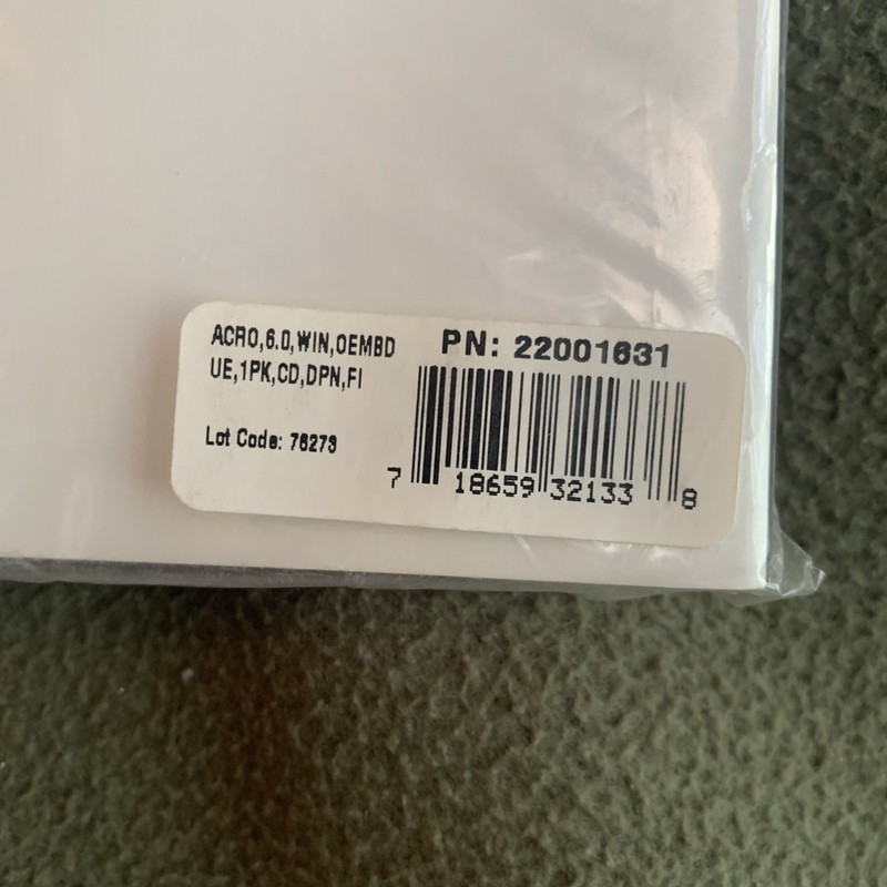 Adobe Acrobat 6.0 Standard Windows PC with serial number SEALED CD DP/N 0Y1197 gallery