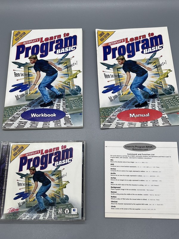 1998 Interplay’s Learn To Program Basic Manual Workbook CD PC Game Apple Windows
