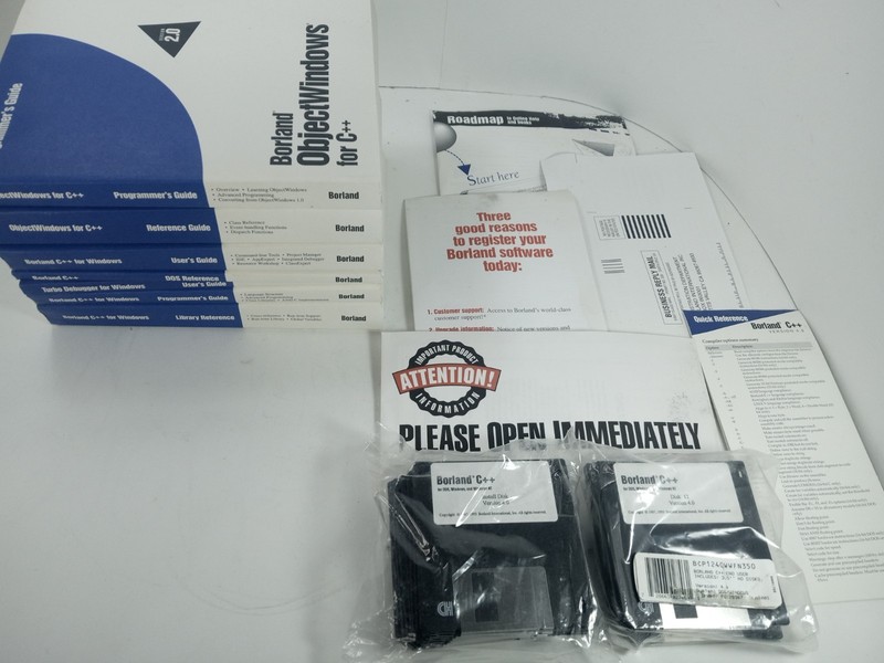 Borland C++ 4.0 Application & Framework Set DOS Windows Disks Manuals 3.5″ Disks