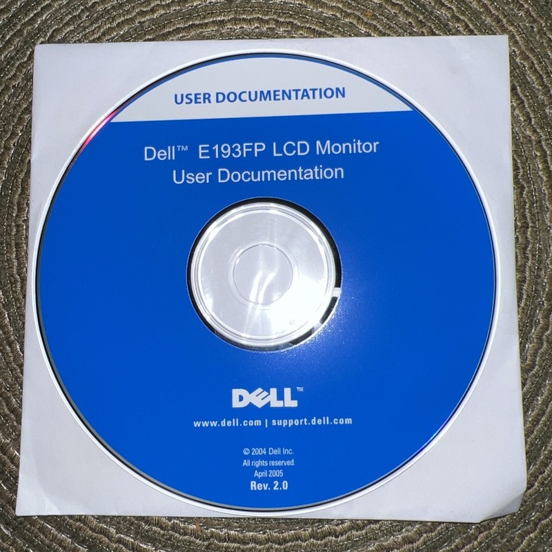 Drivers and User Documentation for Dell E193FP LCD Monitor DISK ONLY FREE SHIP