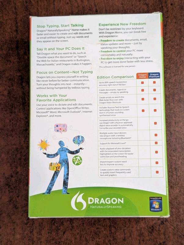 Dragon NaturallySpeaking Home Version 11 Speech Software Microphone Windows 7 gallery