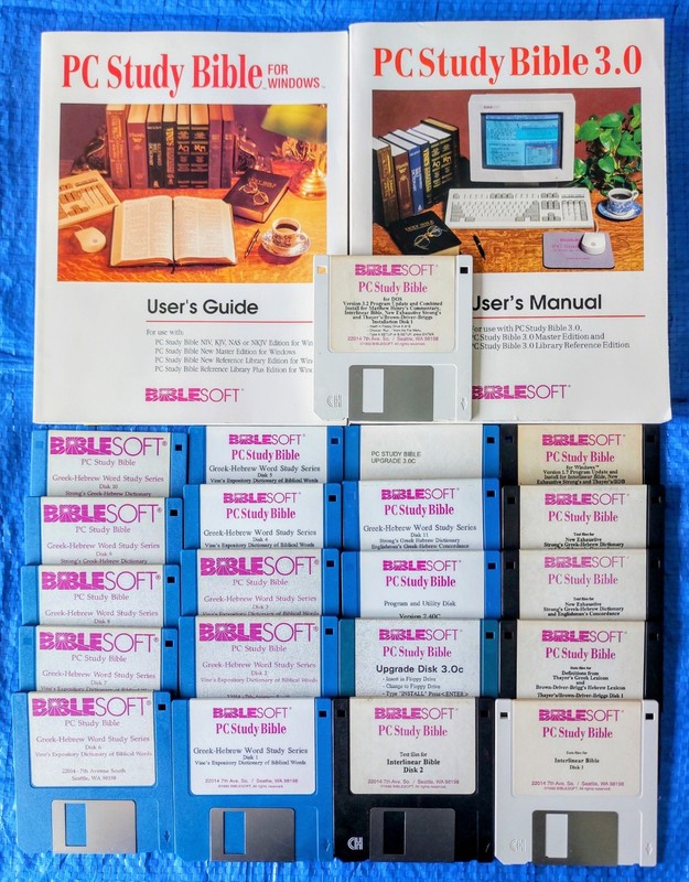 BIBLESOFT PC Study Bible Verses Hebrew 1992 DOS Floppy Disk 3.5″ Lot Of 21 Rare