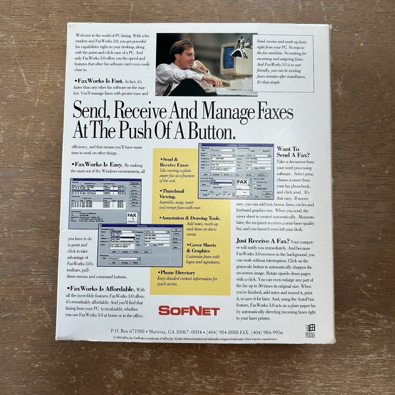 FaxWorks 3.0 Business Faxing Software for Windows 3.0 w/Box & Instructions gallery