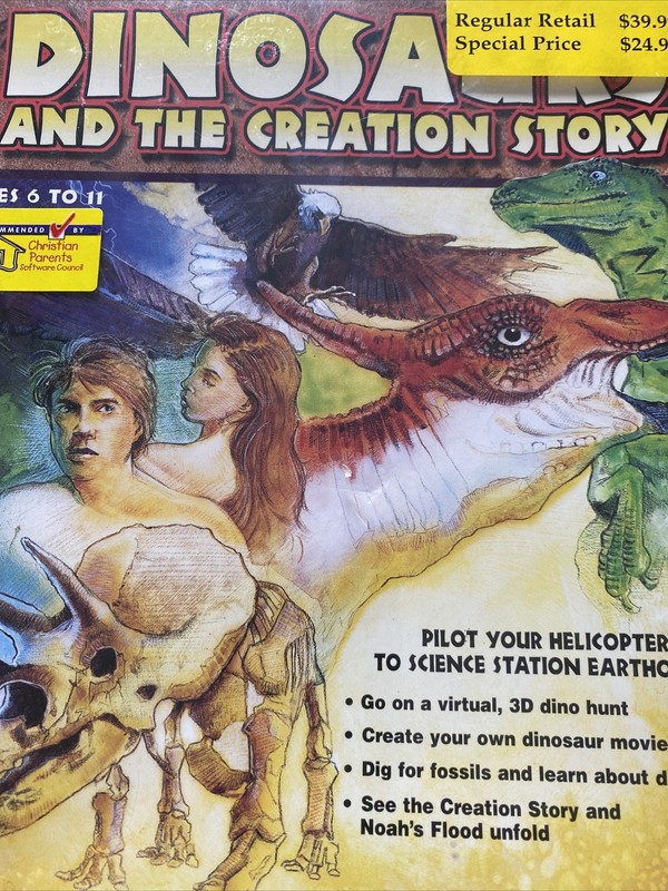 NOS Sealed Dinosaurs Creation Story Windows 95 PC CD Chariot Media Homeschool