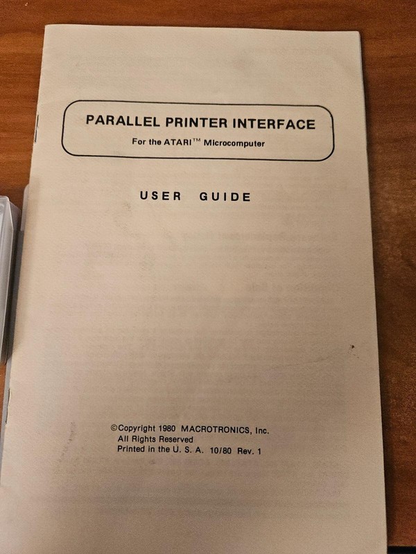 PARALLEL PRINTER INTERFACE by MACROTRONICS for Atari 400 / 800