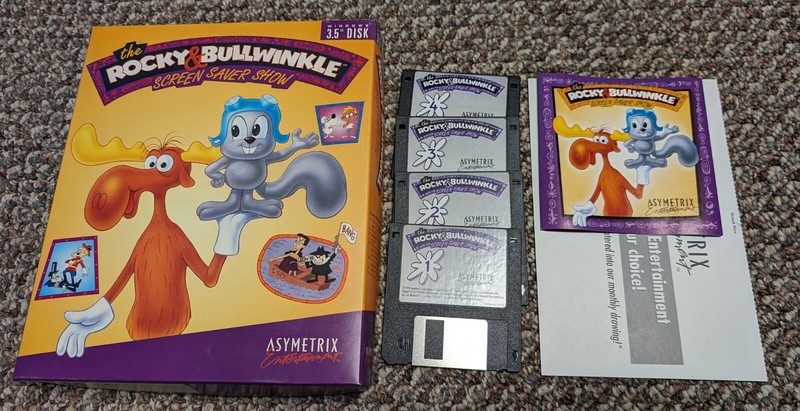 1994 Asymetrix Rocky & Bullwinkle Screen Saver Show for MS-DOS and Windows 3.1