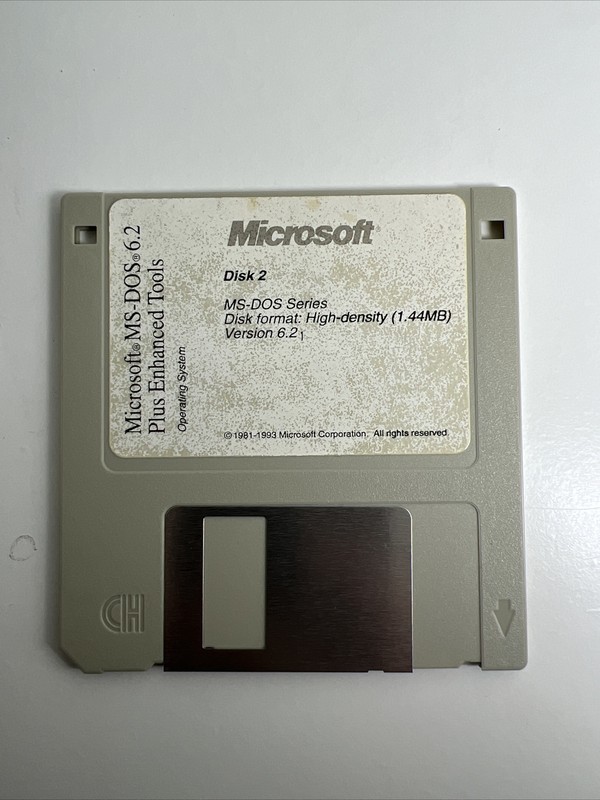 Microsoft MS-DOS•6.2Plus Enhanced ToolsOperating System, 3.5 Disks 1,2, and 3. gallery