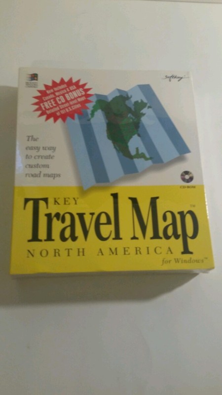 New Sealed Key Travel Map North America For Windows Softkey Floppy Disks USA