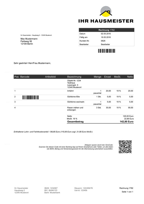 Invoice software caretaker operation, invoice program for caretakers, caretakers gallery