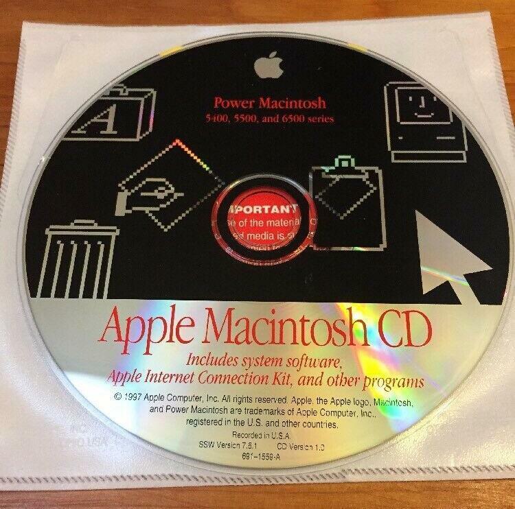 Vtg Mac 1997 Power Macintosh 5400 5500 6500 Programs System Software Disc CD