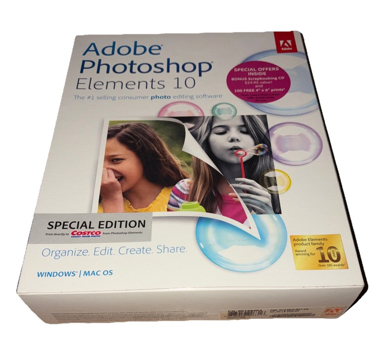 Adobe Photoshop Elements 10 for PC Mac New Sealed