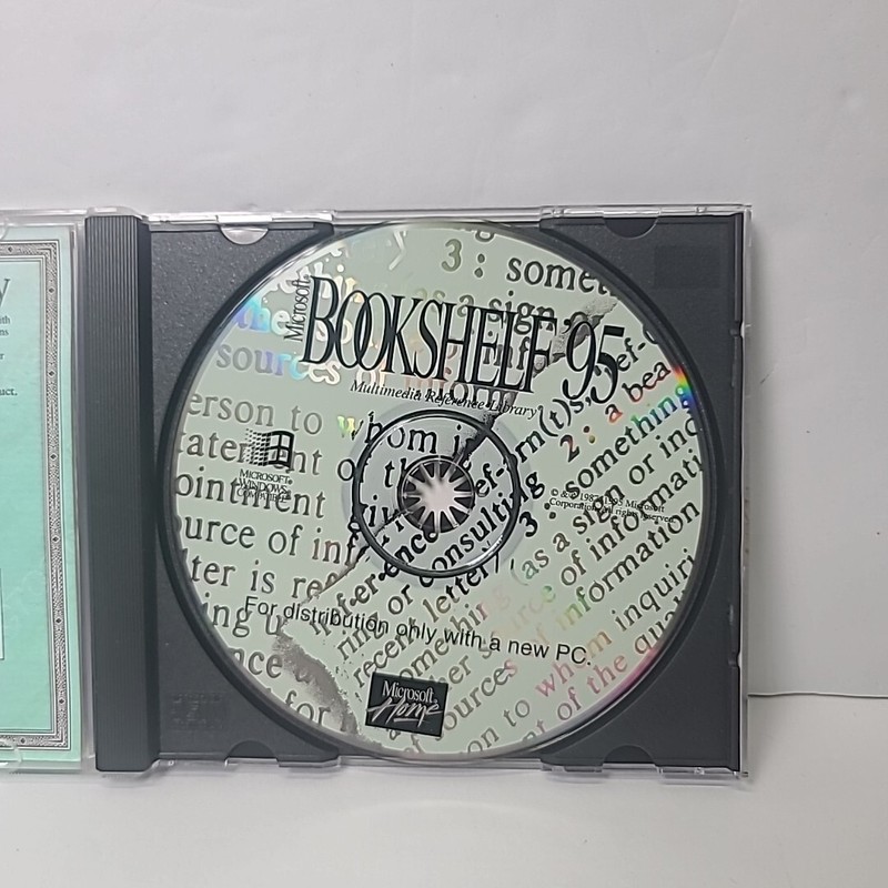 Microsoft Home Bookshelf 95 Dictionary Encyclopedia Software W/ COA gallery