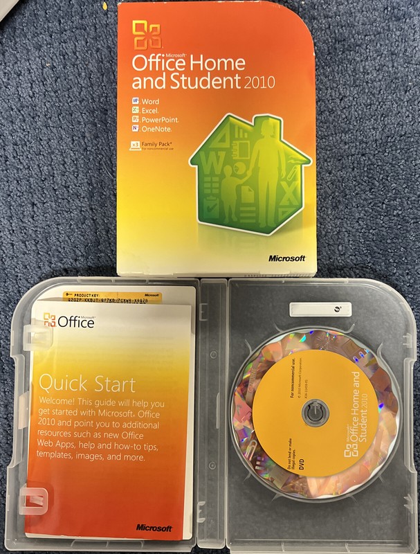 Genuine Microsoft Office 2010 Home and Student Family Pack for 3 PCs RETAIL Box