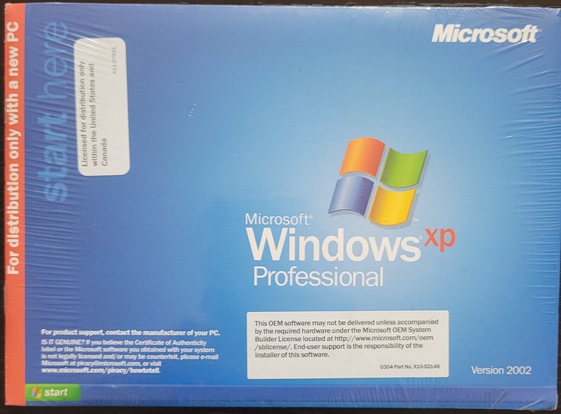 Windows XP Professional includes SP2 brand new and sealed