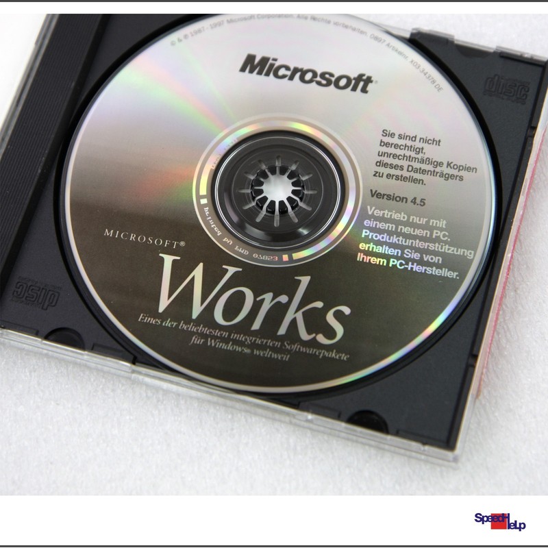 Original Microsoft OEM CD With Works 4.5 For Wiindows 95 98 Id De Ms Compact