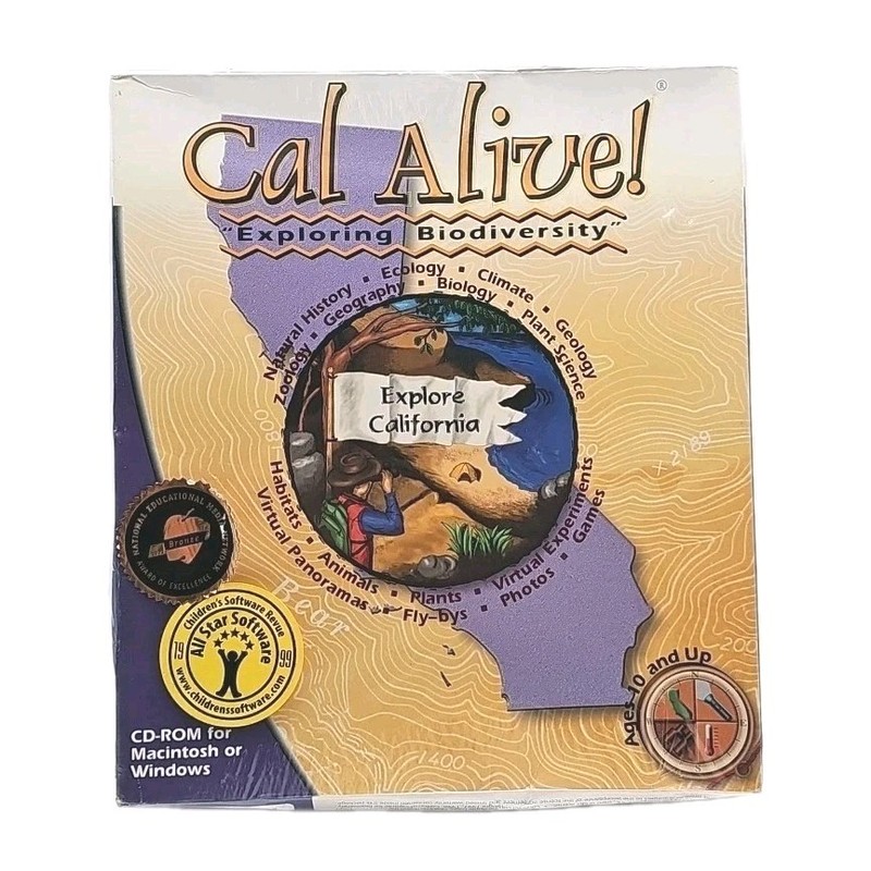 NEW SEALED Cal Alive! Exploring Biodiversity Big Box PC CD-ROM Windows Mac Rare