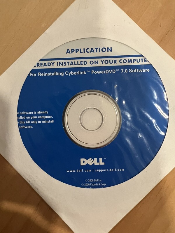 Dell CyberLink PowerDVD 7.0 Software Disc For Reinstalling Brand New Sealed 2006