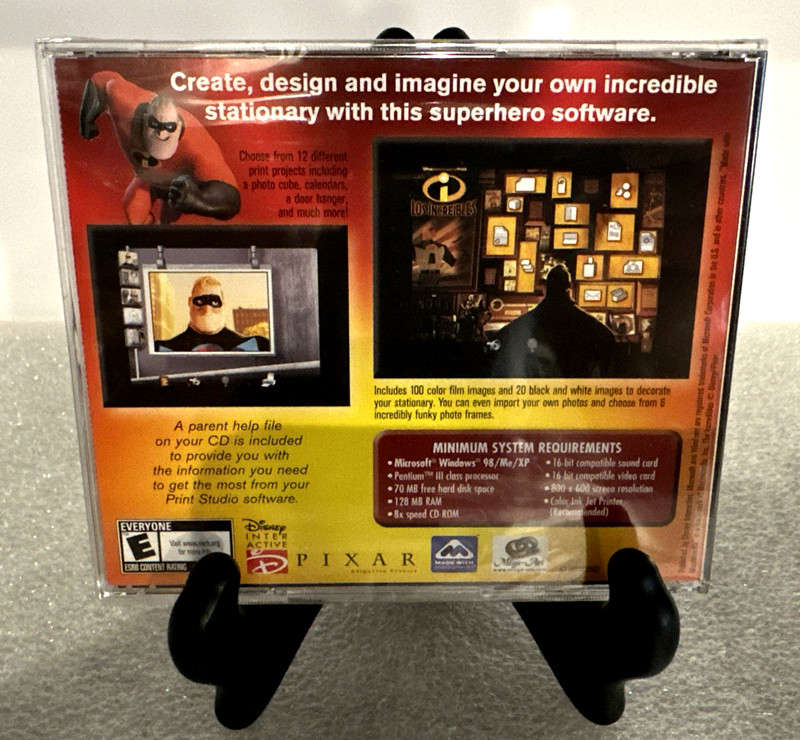 Disney Interactive Pixar THE INCREDIBLES PC-CD ROM Print Studio Brand New Sealed gallery