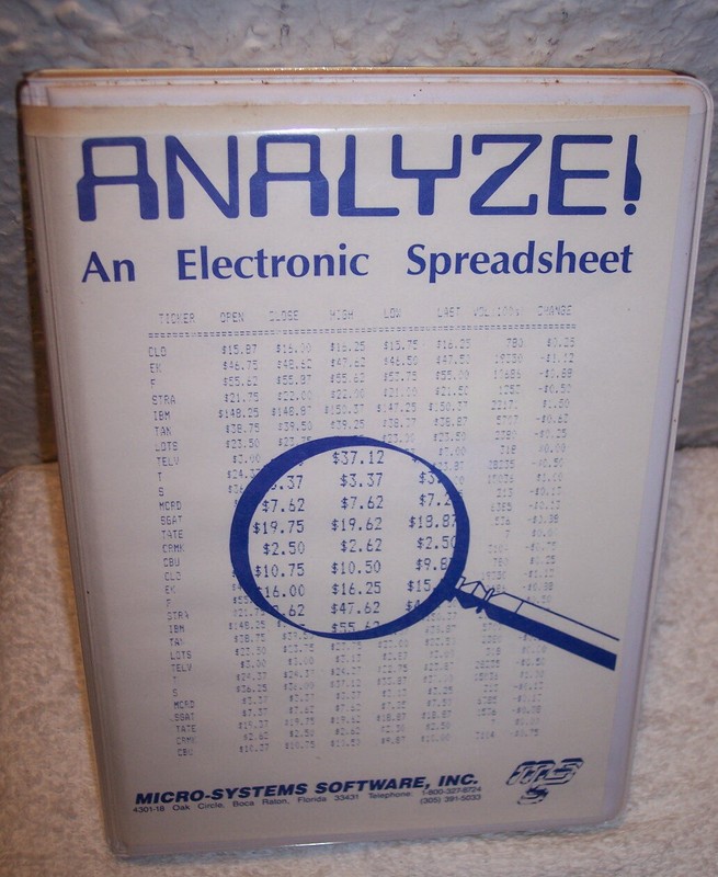 Analyze! An Electronics Spreadsheet (1986, Amiga) 3.5″ Floppy/ ManualCase