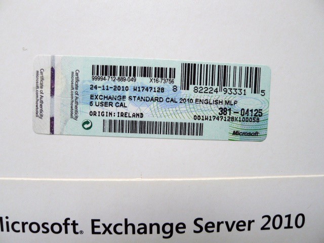 Microsoft Exchange Server 2010 Erweiterungslizenz fuer 5 Benutzer mit Rechnung. gallery