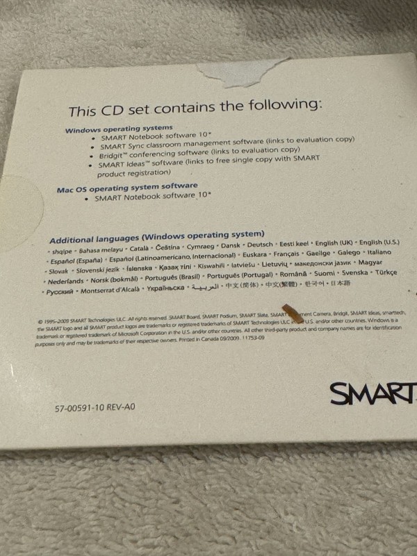SMART Notebook Software 10 for Mac & Windows - 2 CD'S ONLY IN VERY GOOD CONDITIO gallery