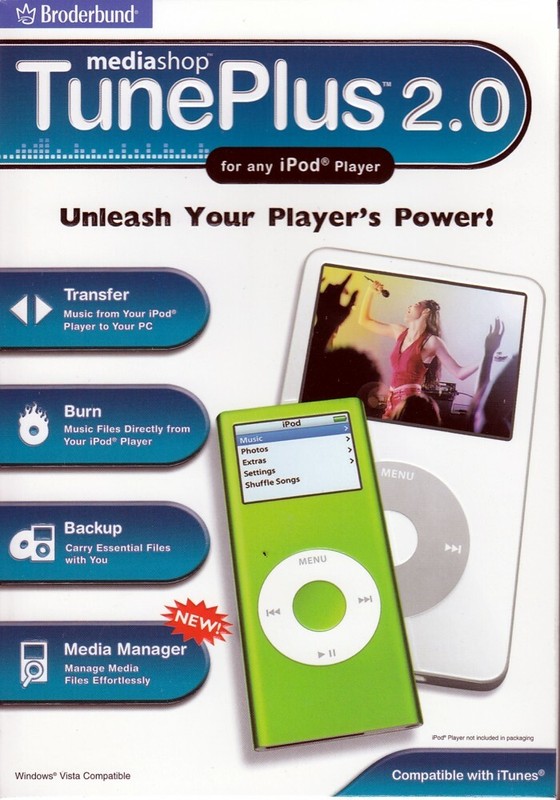 Broderbund Tune Plus 2.0 (for any iPod player) transfer from iPod to your PC