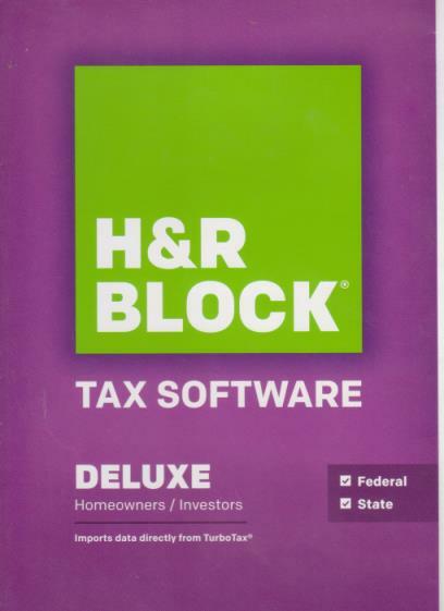H&R Block Tax Software 2014 Federal State Deluxe PC MAC CD file previous returns