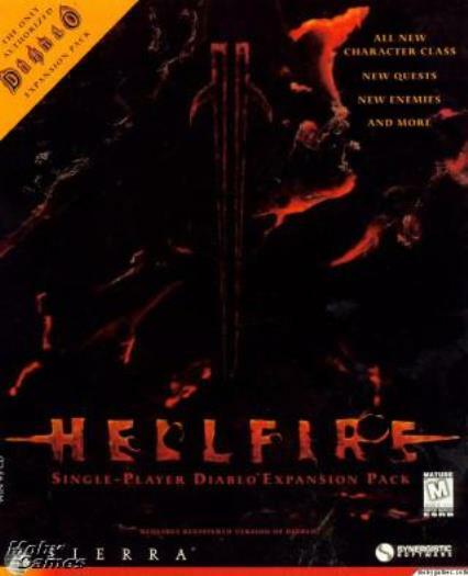 Hellfire for Diablo 1 PC CD dark dungeon role-playing expansion pack game add-on