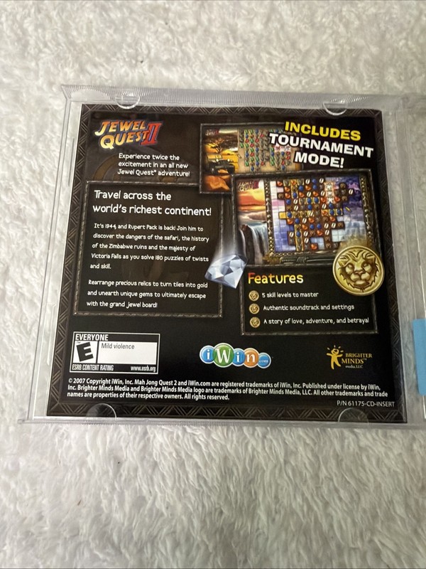 Jewel Quest II PC CD ROM Software iWin Gem Matching Vtg Computer Game gallery