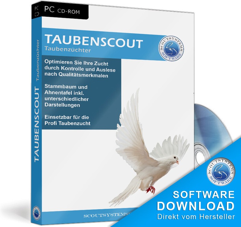 Tauben,Rassetauben Zucht,Abstammung,Ahnentafel,Stammbaum Software Programm,CD