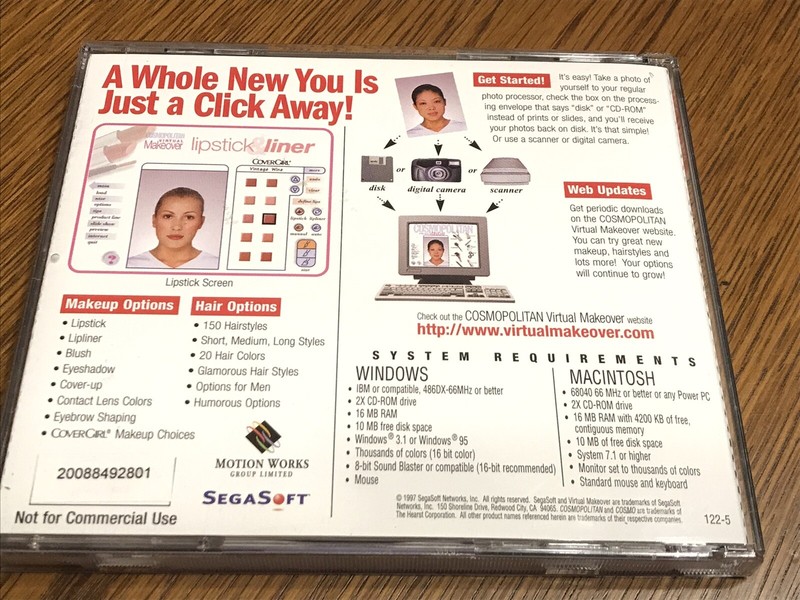 Cosmopolitan Virtual Makeover SegaSoft, Windows / Mac CD ROM 1997 gallery
