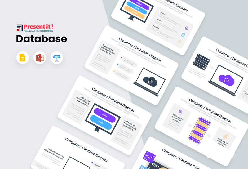 Computer and Database Infographics Template