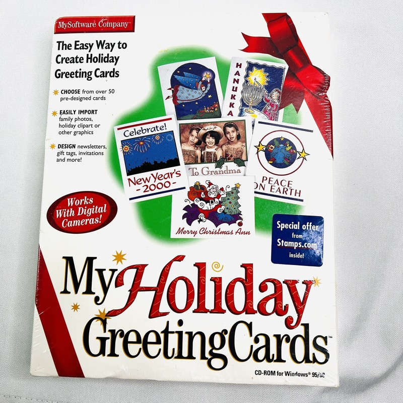 Vintage MySoftware Co My Holiday Greeting Cards Software Windows 95/98