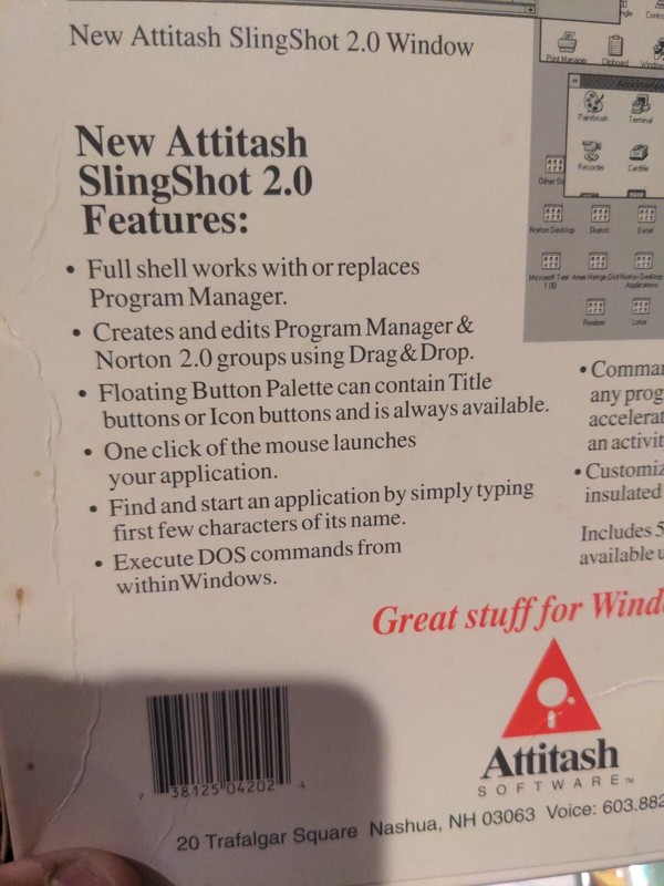 Slingshot Attitash Software Windows 3.0 3.1 Find & Start Applications 5.25" Disk gallery