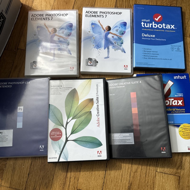 Lot Of 60+ Computer PC Software Windows Adobe Mac Paint Studio TurboTax Office gallery