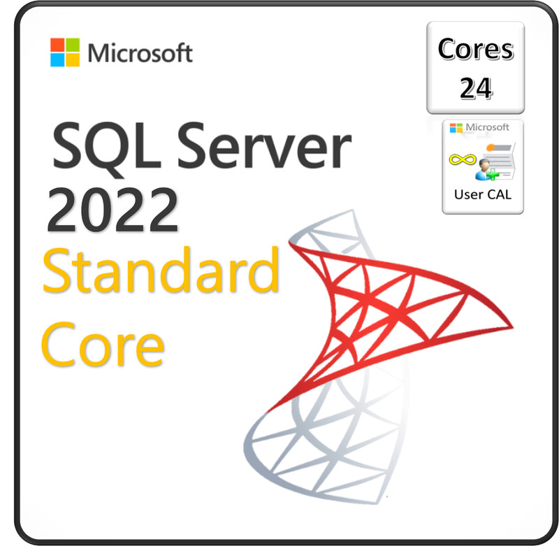 Microsoft SQL Server 2022 Standard Core – 24 Core / No CALs Required