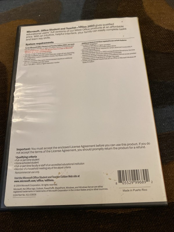 (T) Microsoft Office Student and Teacher 2003 - PC - Used - Very Good gallery