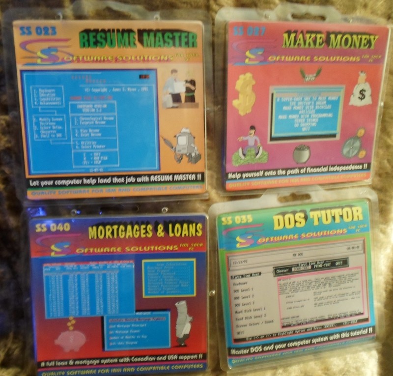 Vintage NEW 4 DOS Tutor Resume Master Make Money Mortgages Loans 5.25″ Floppy
